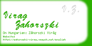 virag zahorszki business card